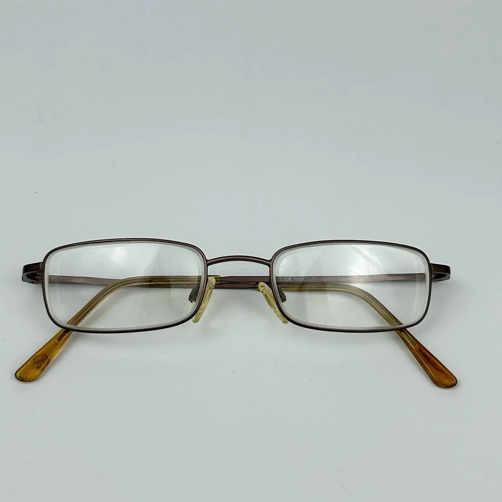 Randolph RE Elite Mens Eyeglasses Frame Brown Metal Rectangle 50-19-145 mm
